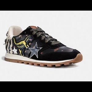 Coach Leather Dinosaur Sneakers Black